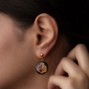 24k Gold Pomegranate Pattern Earrings