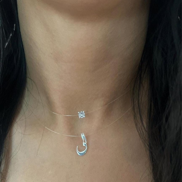 Crystal Double Chain Persian Name Necklace