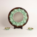 Elegant Emerald Ceramic Mirror and Candle Set
