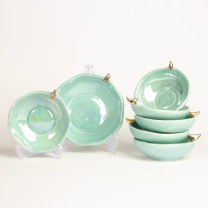 Turquoise Ceramic Serveware Set