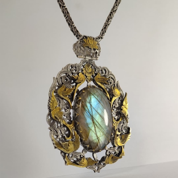 Whimsical Wings: Labradorite Birdsong Necklace