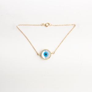 18k Gold Nazar Eye Protection Bracelet