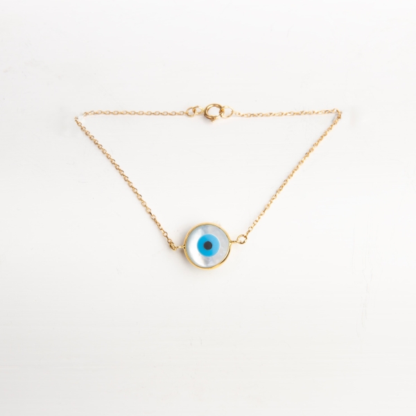 18k Gold Nazar Eye Protection Bracelet
