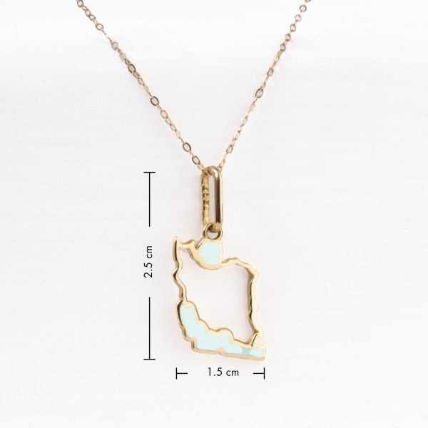 18k Gold Persian Heritage Necklace- Iran Map