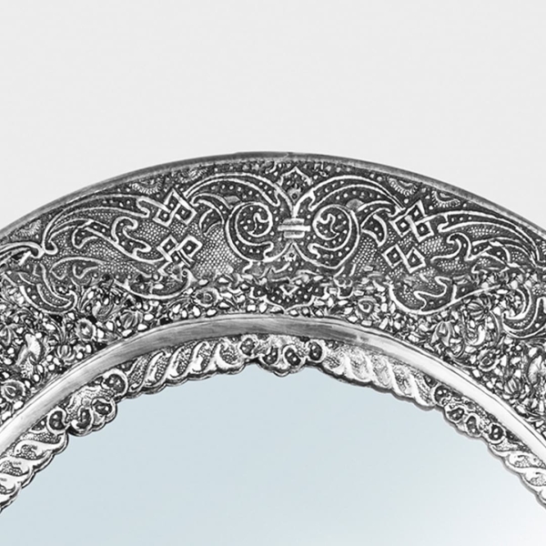906 Silver Isfahan Oval Ghalamzani Mirror Set
