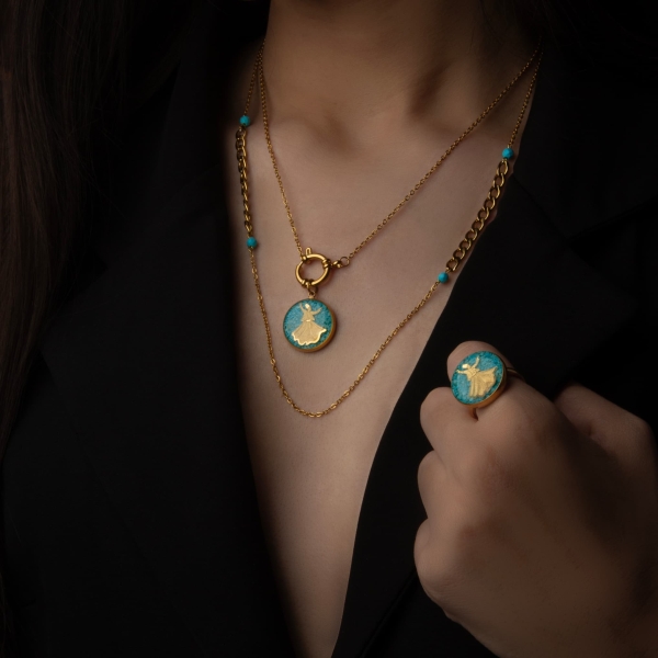 Elegant Sufi Sama Dance Necklace – 24k Gold
