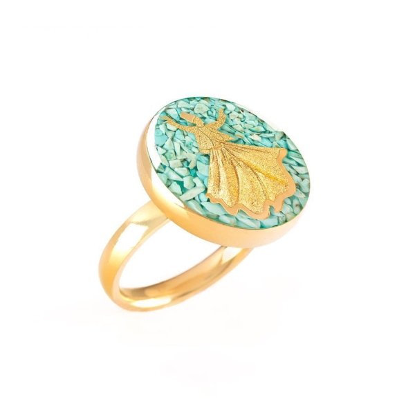 Elegant Sufi Sama Dance Ring – 24k Gold