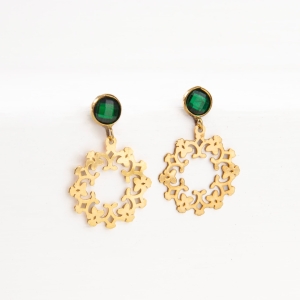 Emerald Green 18k Gold Eslimi Earrings