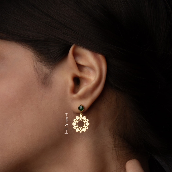 Emerald Green 18k Gold Eslimi Earrings