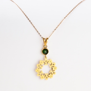 Emerald Green 18k Gold Eslimi Necklace