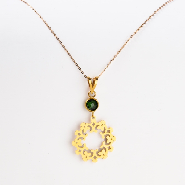 Emerald Green 18k Gold Eslimi Necklace