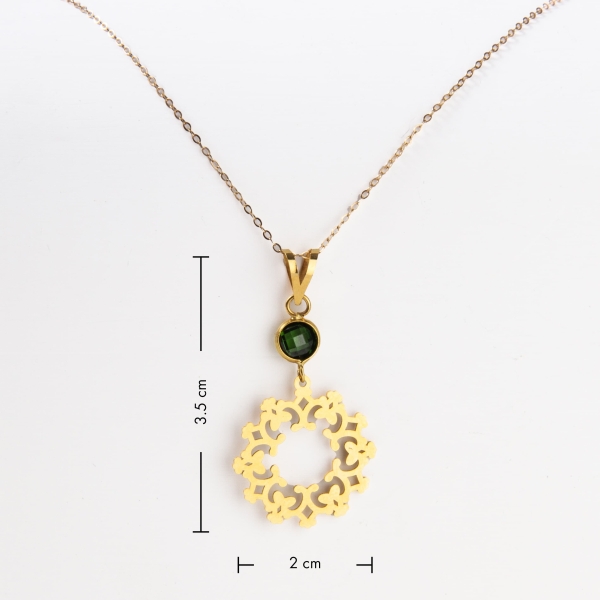 Emerald Green 18k Gold Eslimi Necklace