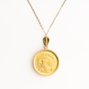 Persian Pahlavi 22k Gold Coin Necklace
