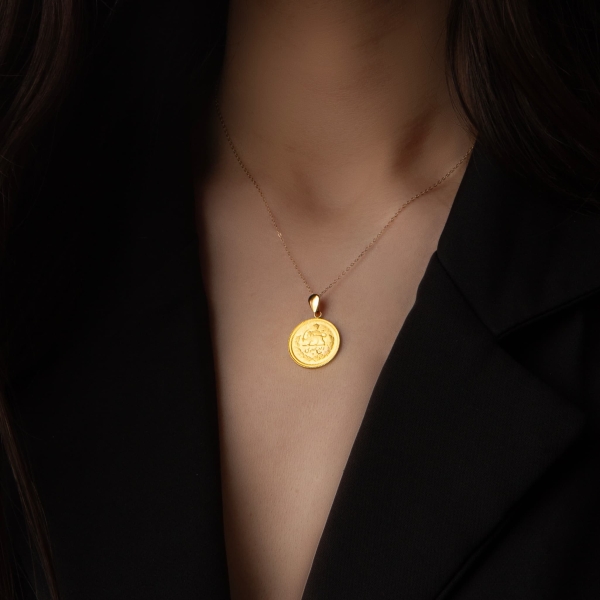 Persian Pahlavi 22k Gold Coin Necklace