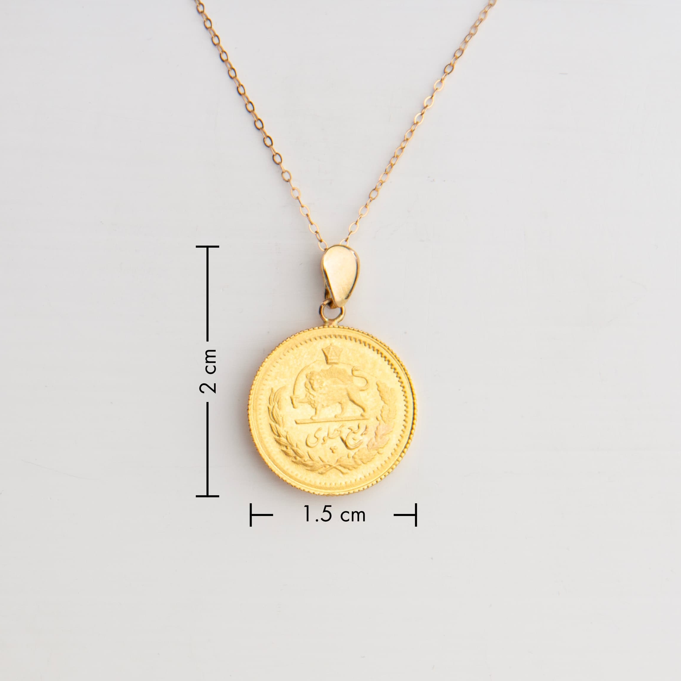 Discover the Radiance of Persian Pahlavi 22k Gold Coin Necklace