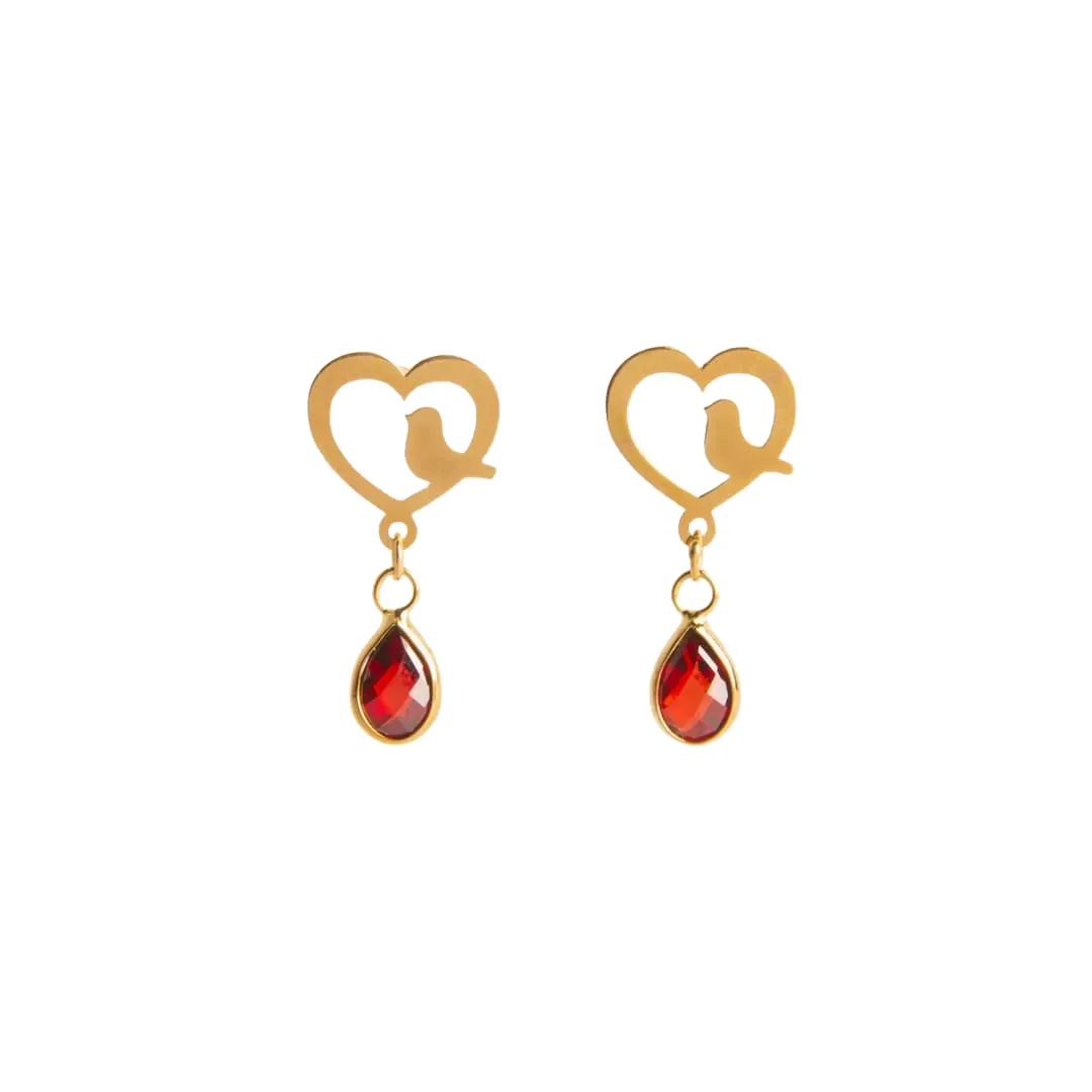 18k Gold Earrings Freedom Love