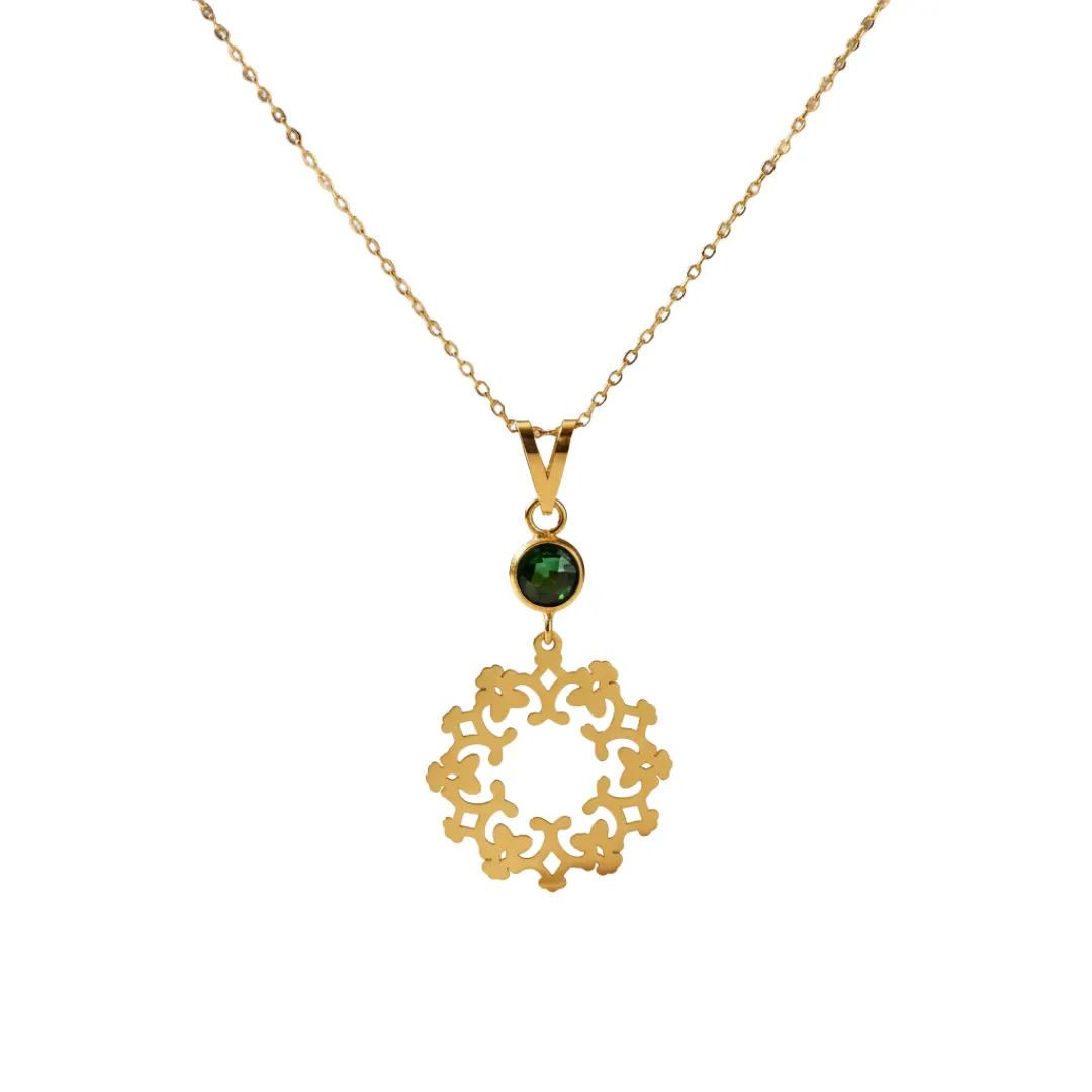 Emerald Green 18k Gold Eslimi Necklace