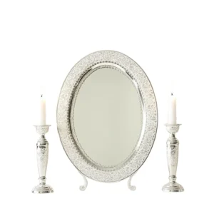 842 Silver Floral and Bird Mirror Set