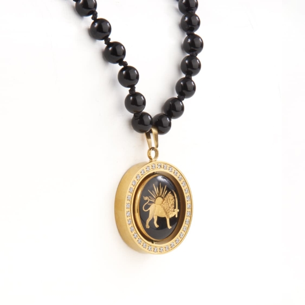 Farvahar And Shiro Khorshid Double-Sided Necklace
