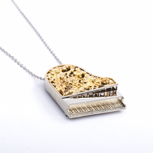 Persian Keys Piano Pendant Necklace