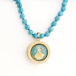 Sama And Amin Bird Double-Sided Turquoise Necklace