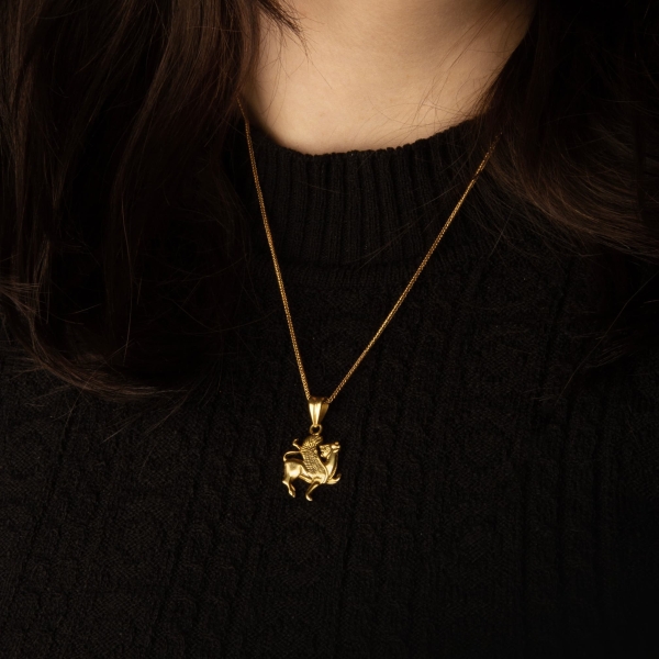 Winged Lion Silver Necklace
