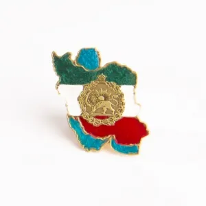 Iran Map Flag Pin Brooch