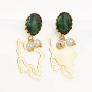 Iranian Atlas Jade Stone Earrings
