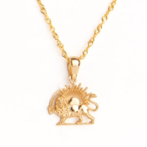 Lion and Sun Elegance 18 Carat Gold Necklace