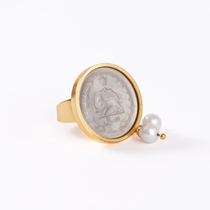 Two Rial Pearls Coin Ring
