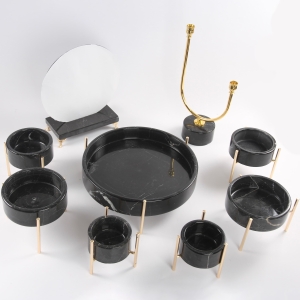 Black Marble Stone Haftseen Set