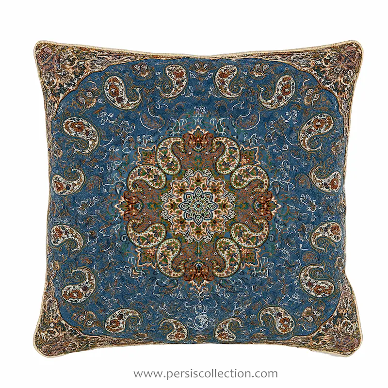 Elegant Blue Termeh Cushion Cover