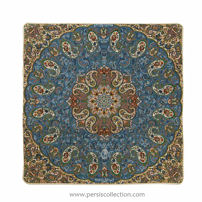 Elegant Blue Termeh Cushion Cover