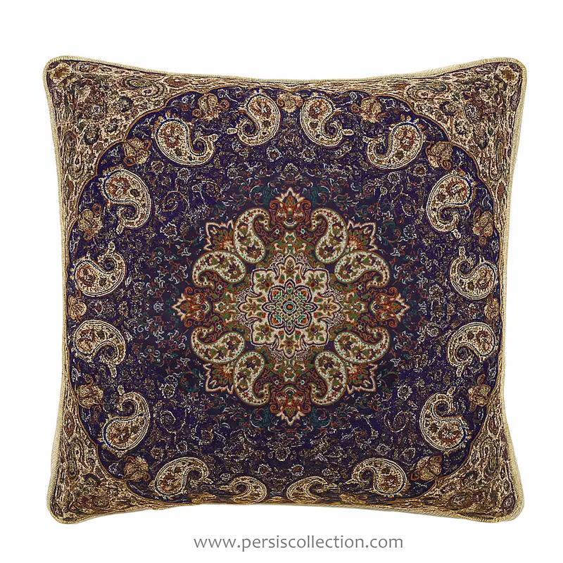 Elegant Navy Termeh Cushion Cover