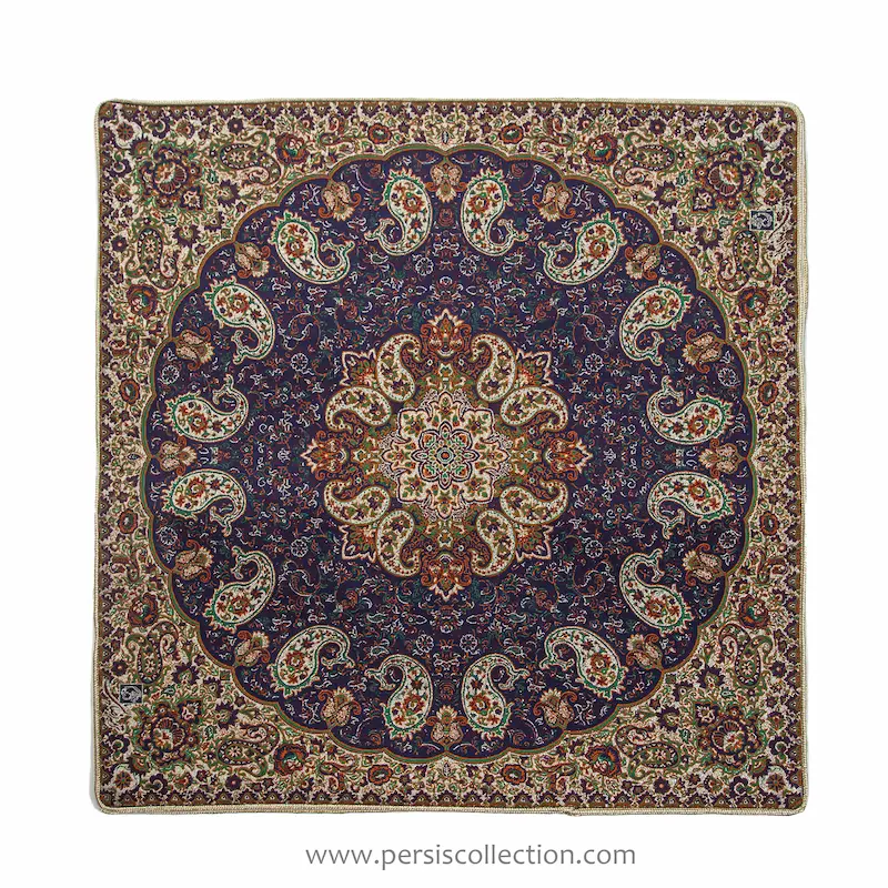 Elegant Navy Termeh Cushion Cover