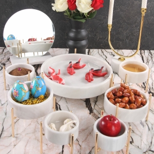 White Marble Stone Haftseen Set
