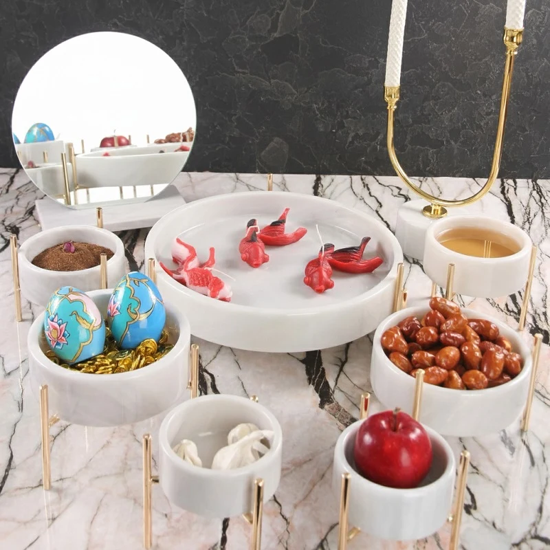 White Marble Stone Haftseen Set