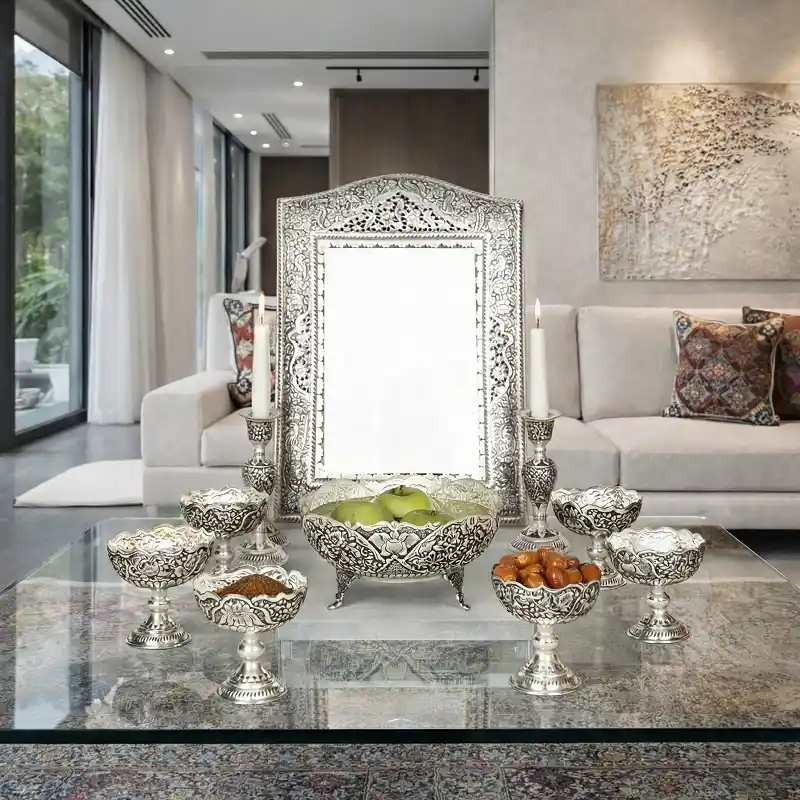 Ghalamzani on Silver Haft Sin Table for Nowruz