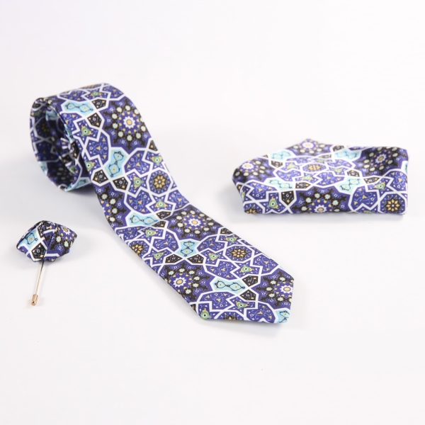 Persian Sash Window Blue Tie Set