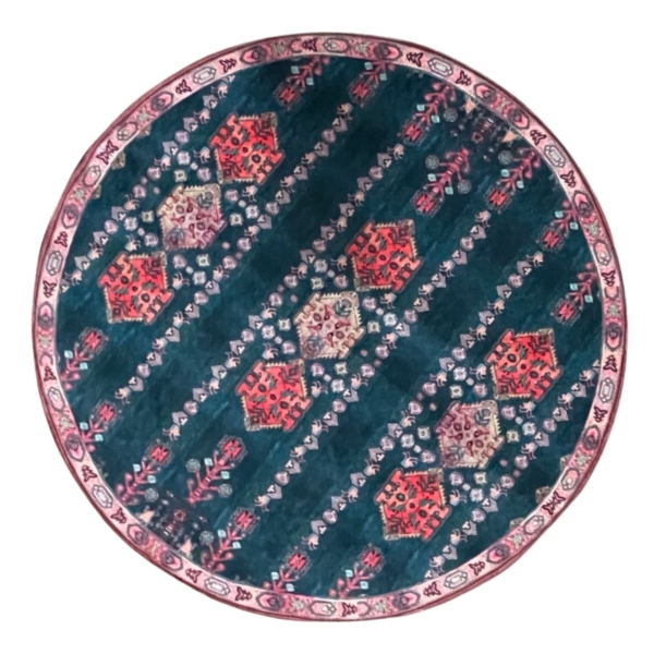Regal Green Carpet Design Round Tablecloth