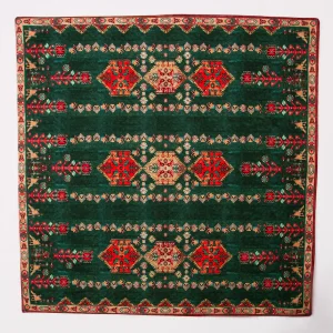 Regal Green Carpet Design Tablecloth