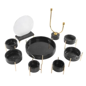 Black Persian Marble Stone Haftseen Set