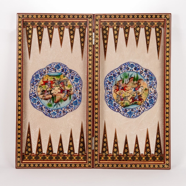 Khatam Backgammon and Chess Set – Chogan 50cm