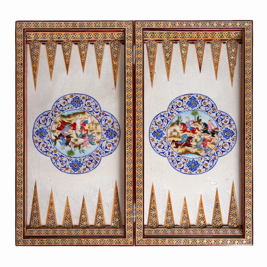 Khatam Backgammon and Chess Set – Chogan 50cm