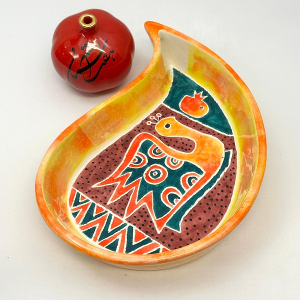 Persian Peacock Toranj Paisley Serveware Bowl