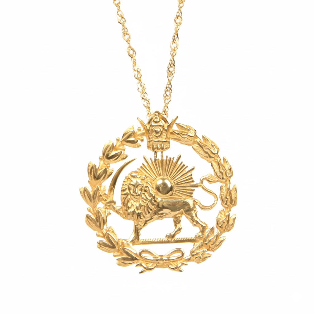 18K Gold Persian Necklace Shir o Khorshid