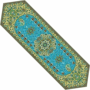Elegant Green Termeh Table Runner 165cm