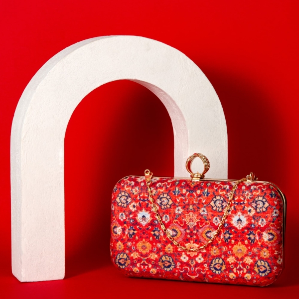Persian Carpet Velvet Clutch Bag