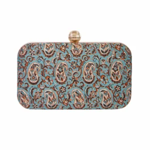 Turquoise Termeh Clutch Bag