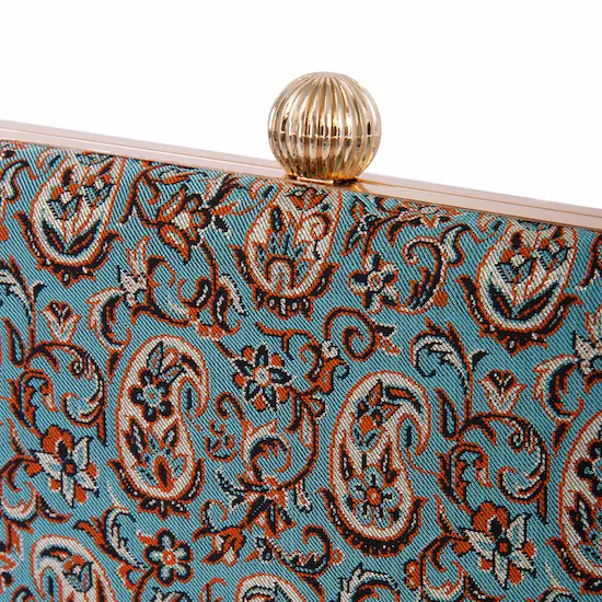 Turquoise Termeh Clutch Bag